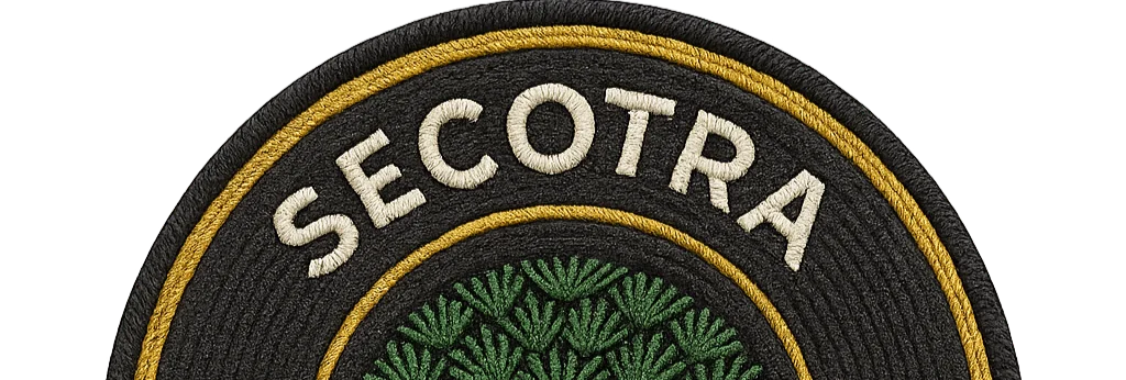 SECOTRA warranty badge – Canadian red light therapy light, reliable and guaranteed, embroidered logo